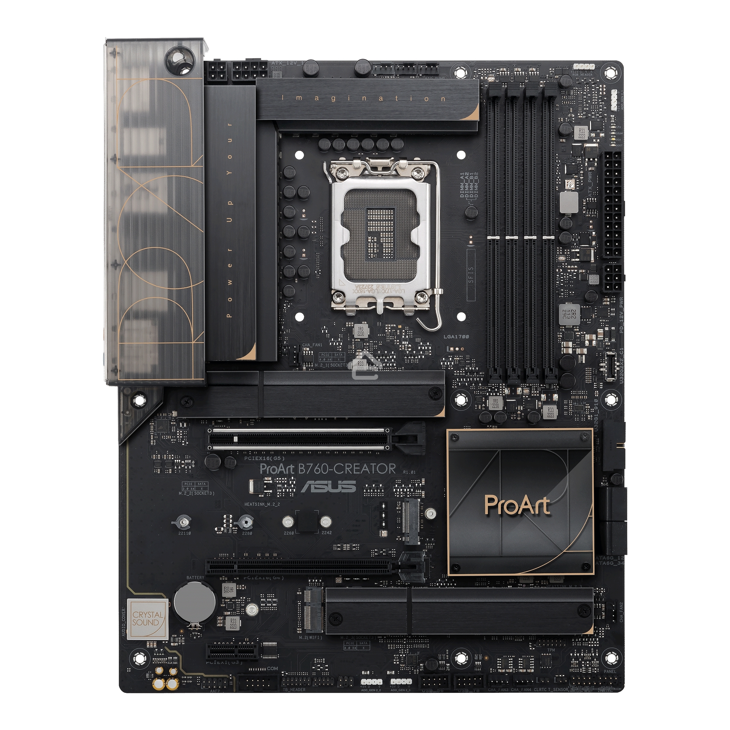 Материнская плата ASUS ProArt B760-CREATOR, LGA 1700, Intel B760, 4xDDR5, 4xSATA, 3xM.2, 1xPCIe 4.0 x4, 1xPCIe 5.0 x16, 2x 2.5Gb LAN, 1xUSB-C 3.2 Gen 2, 2xUSB-A 3.2 Gen 2, 3xUSB-A 3.2 Gen 1, 5x3.5 мм, 7.1, ATX