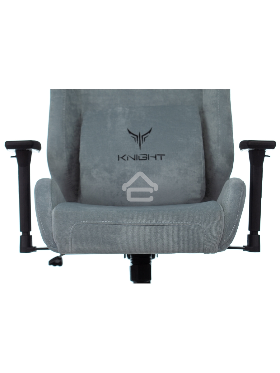 Кресло игровое Knight N1 Fabric серо-голубой Light-28 с подголов. крестовина металл