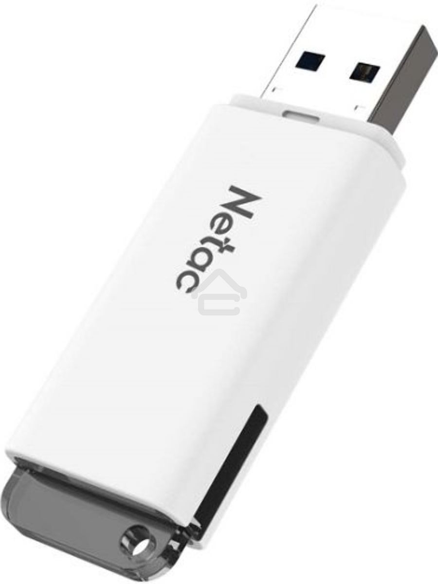Флеш диск Netac U185, 64Gb, USB2.0, NT03U185N-064G-20WH, с колпачком, пластиковая белая