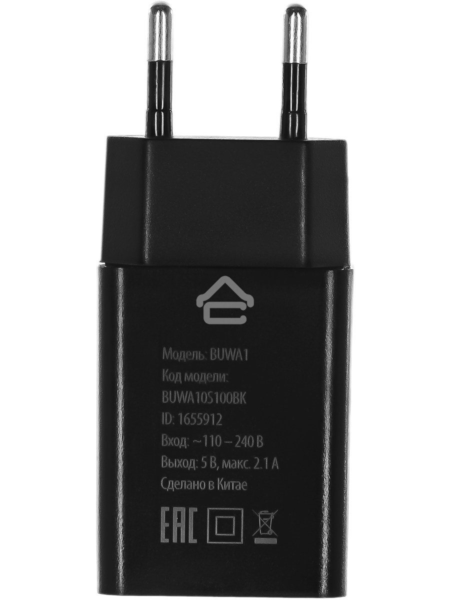 Сетевое зарядное устройство Buro BUWA1 2.1A черный