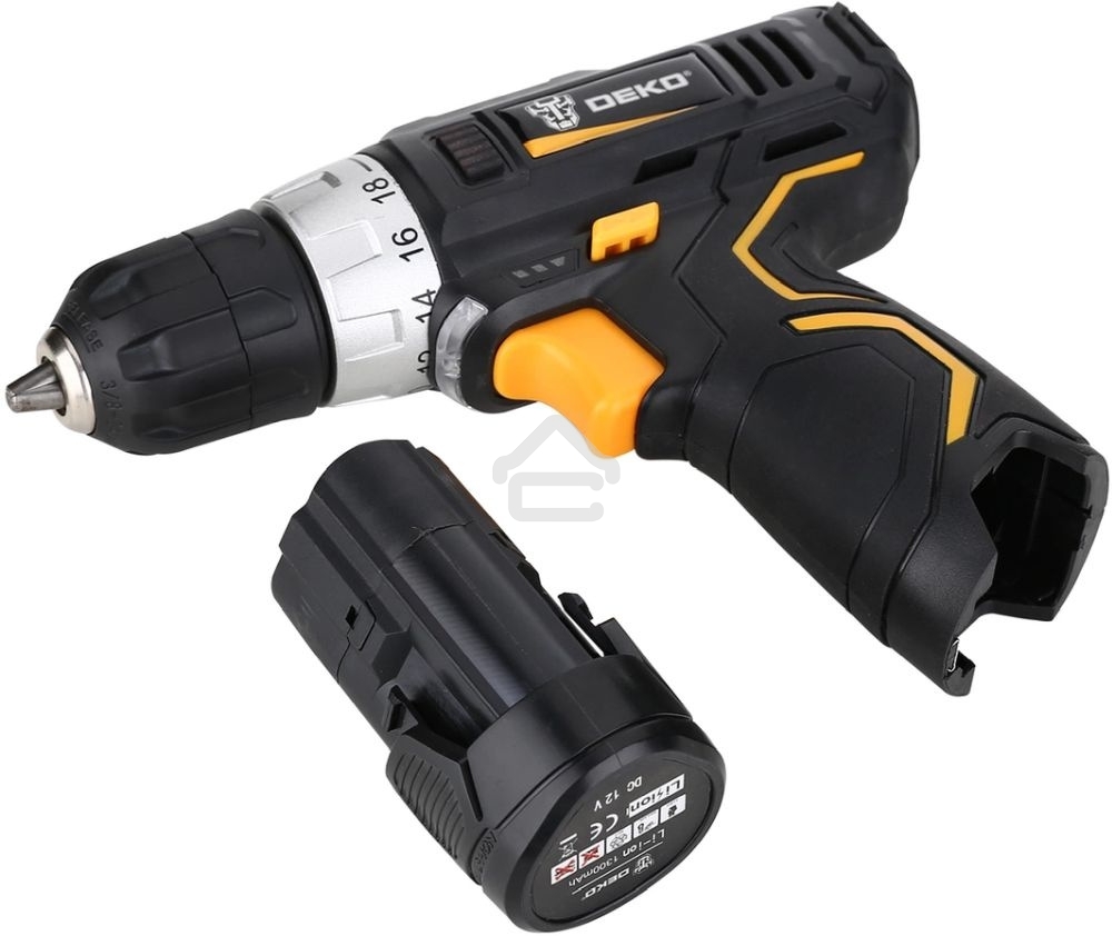 Дрель-шуруповерт Deko GCD12DU3 SET2 FU-Li-Ion 063-4146, Аккумуляторная, 12В, Кейс