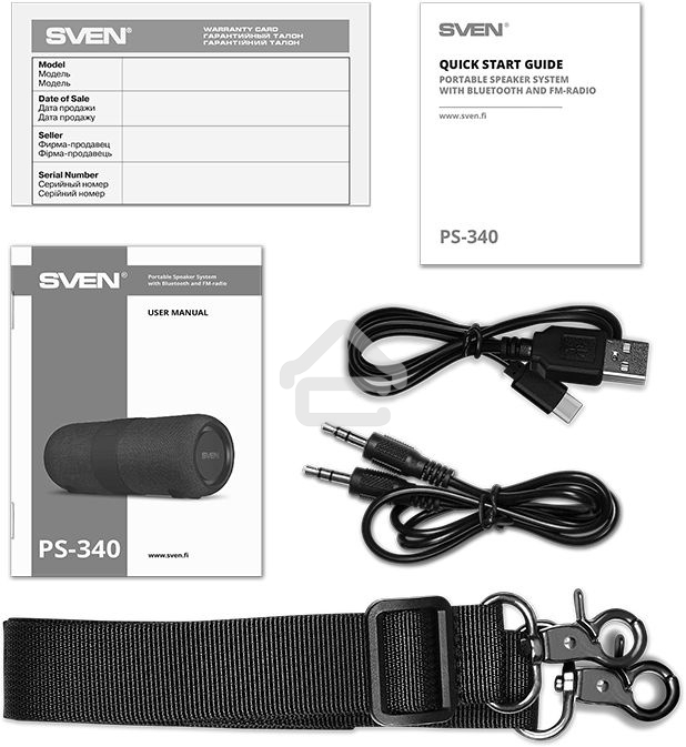 Мобильные колонки Sven PS-340 2.0 черный