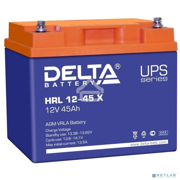 Батарея Delta HRL 12-45 X (45А\ч, 12В) свинцово-кислотный аккумулятор
