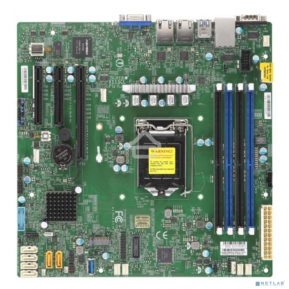 Материнская плата Supermicro MBD-X11SCL-F-B, LGA 1151, Intel C242, 4xDDR4, 6xSATA, 1xM.2, 1xPCI-E 3.0 x16, 1xPCI-E 3.0 x8, 2xPCI-E 3.0 x4, 1xVGA, 2x 1Gb LAN, 2xUSB 2.0, 5xUSB 3.1 Gen 1, 2xCOM, 1x TPM, Micro-ATX, OEM
