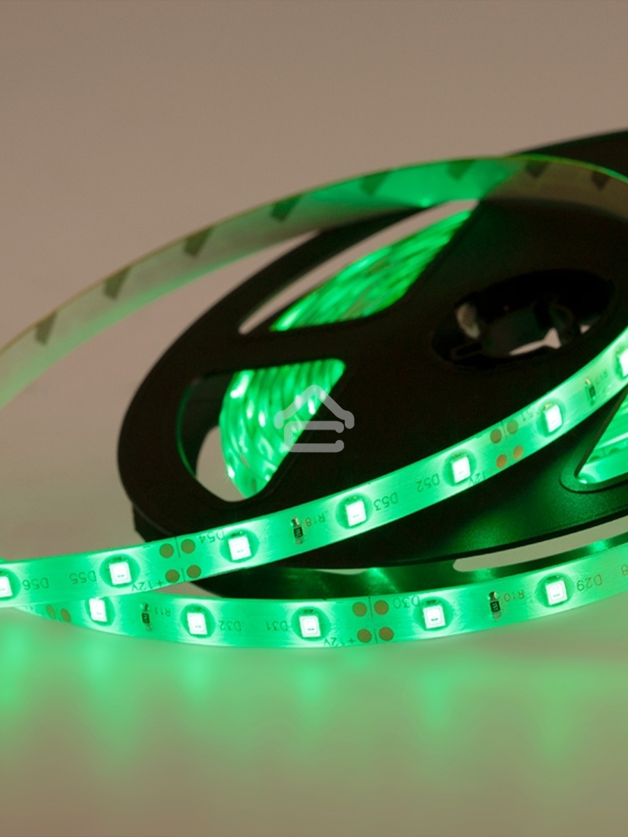 Лента LED силикон, 8 мм, IP65, SMD 2835, 60 LED/m, 12 V, цвет свечения зеленый