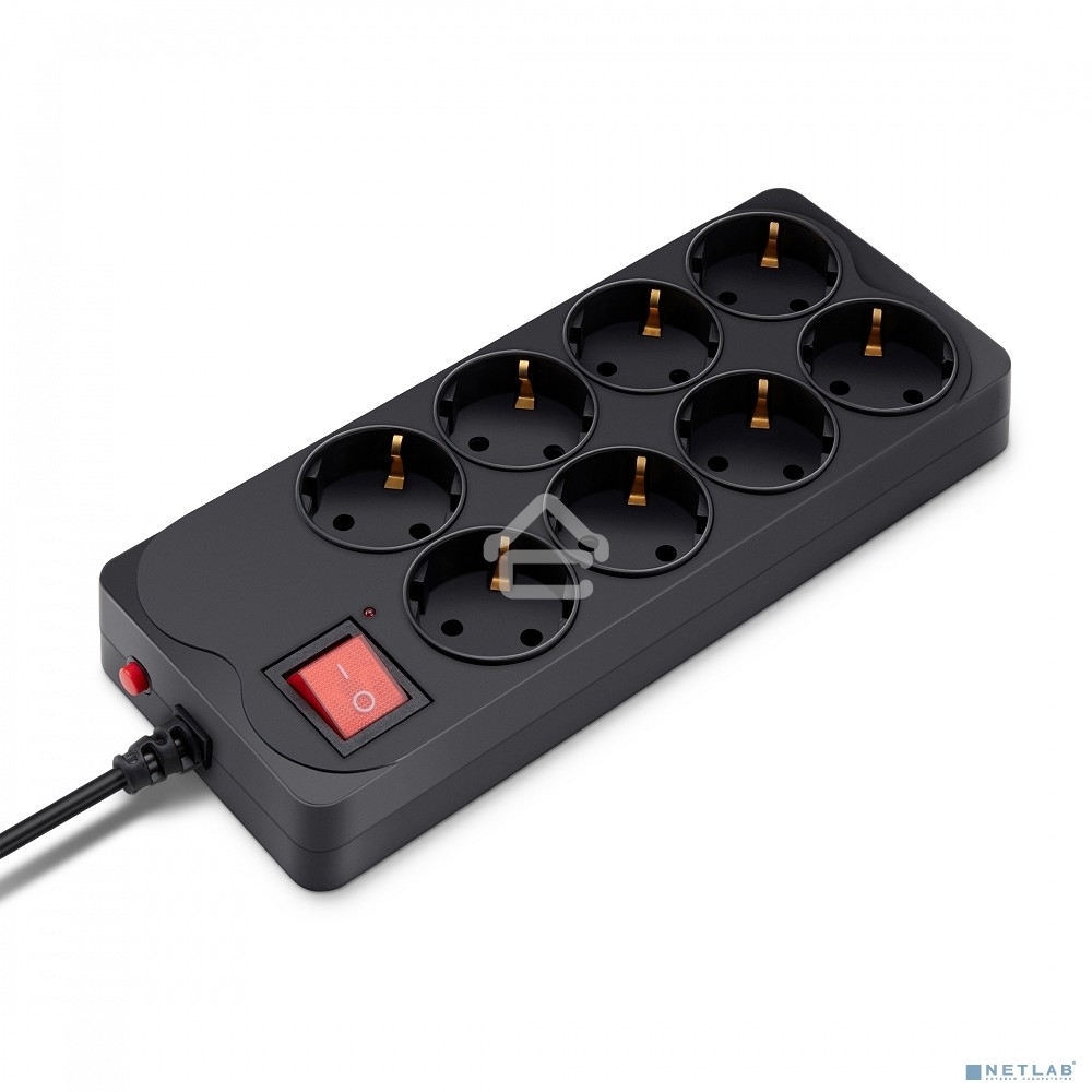 Сетевой фильтр Buro 800SH-3-B 3 м, 8 розеток, черный, коробка