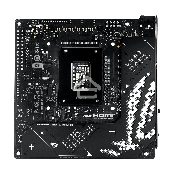 Материнская плата ASUS ROG STRIX Z890-I GAMING WIFI, LGA1851, Intel Z890, 2xDDR5, 2xSATA, 2xM.2, 1xPCI-E 5.0 x16, 1xHDMI, 2xThunderbolt 4, 1x2.5Gb LAN, 9xUSB-A, 1xUSB-C, 5.1, Mini-ITX