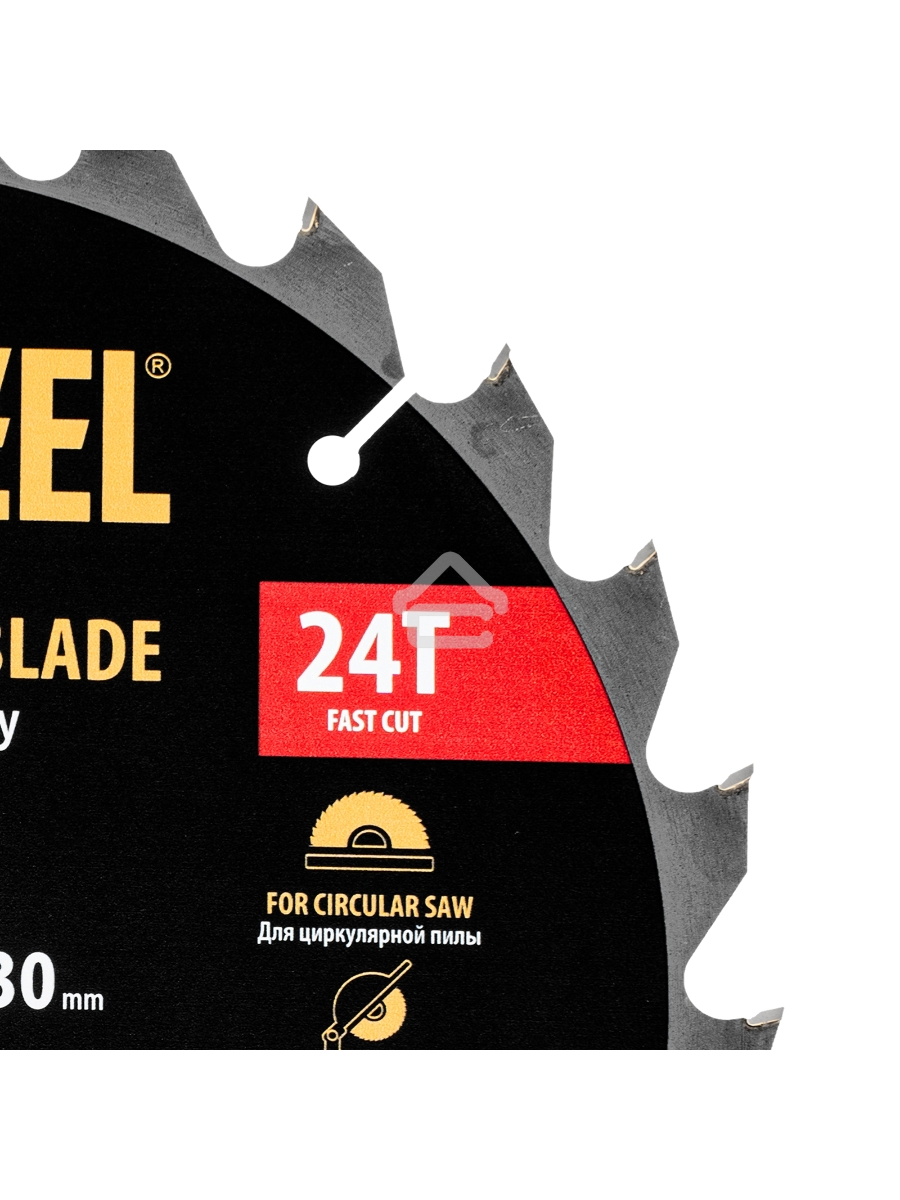 Пильный диск по дереву Denzel ф250 х 30 мм, 24 зубьев 733567