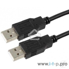 Кабель USB2.0 Pro Cablexpert CCP-USB2-AMAM-6, AM/AM, 1.8м, экран, черный, пакет
