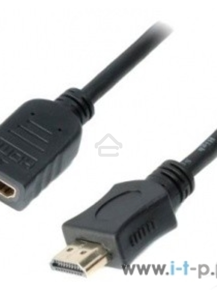 Кабель-удлинитель HDMI Cablexpert CC-HDMI4X-0.5M, 19M/19F, v2.0, позол.разъемы, экран, 0.5м, черный, пакет