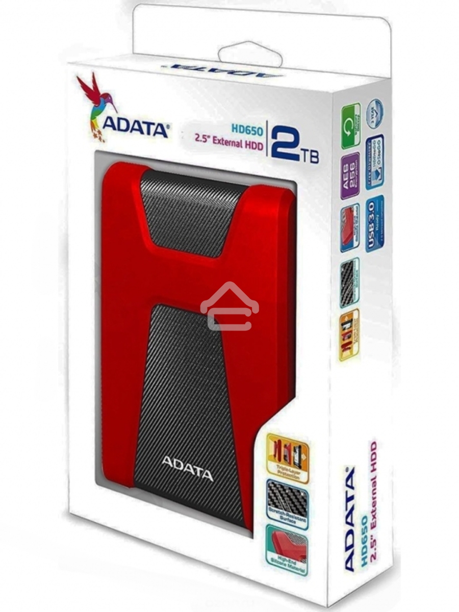 Внешний жесткий диск AData USB 3.1 2Tb AHD650-2TU31-CRD HD650 DashDrive Durable 2.5