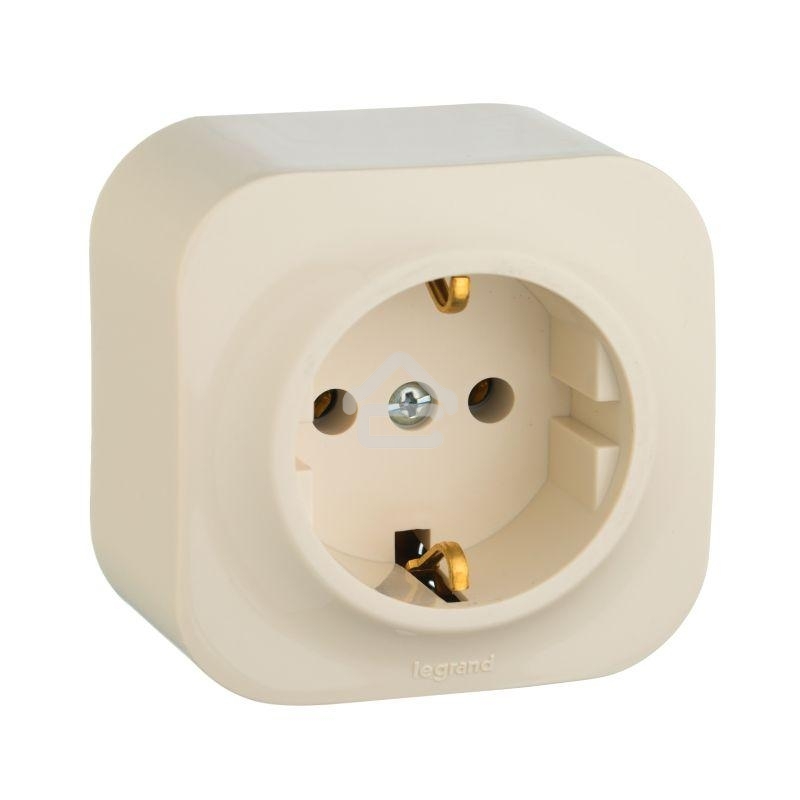 Розетка Legrand 782241 с заземлением без шторок (Слоновая кость)