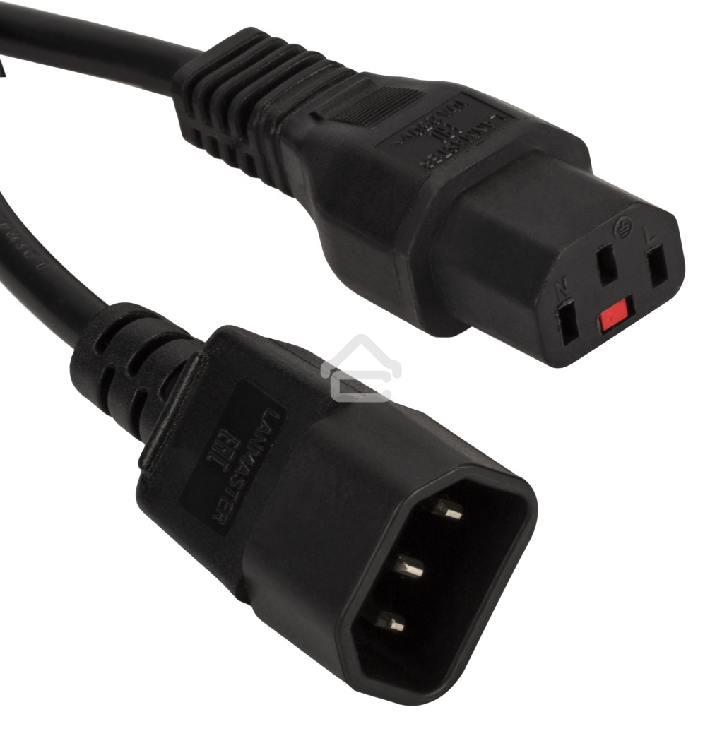 Шнур питания Lanmaster C13-C14, 3х0.75, 220В, 10А, черный, 1.8 метра