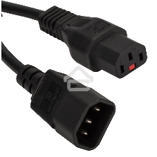 Шнур питания Lanmaster C13-C14, 3х0.75, 220В, 10А, черный, 1.8 метра