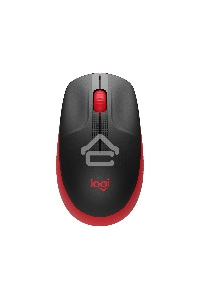 Мышь беспроводная Logitech M190 черный/красный, 1000 dpi, радиоканал, USB, кнопки - 3