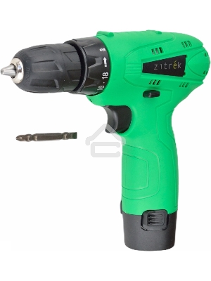 Дрель-шуруповерт Zitrek Green 12-Li  063-4072, Аккумуляторная, 12В, 2 АКБ, Кейс
