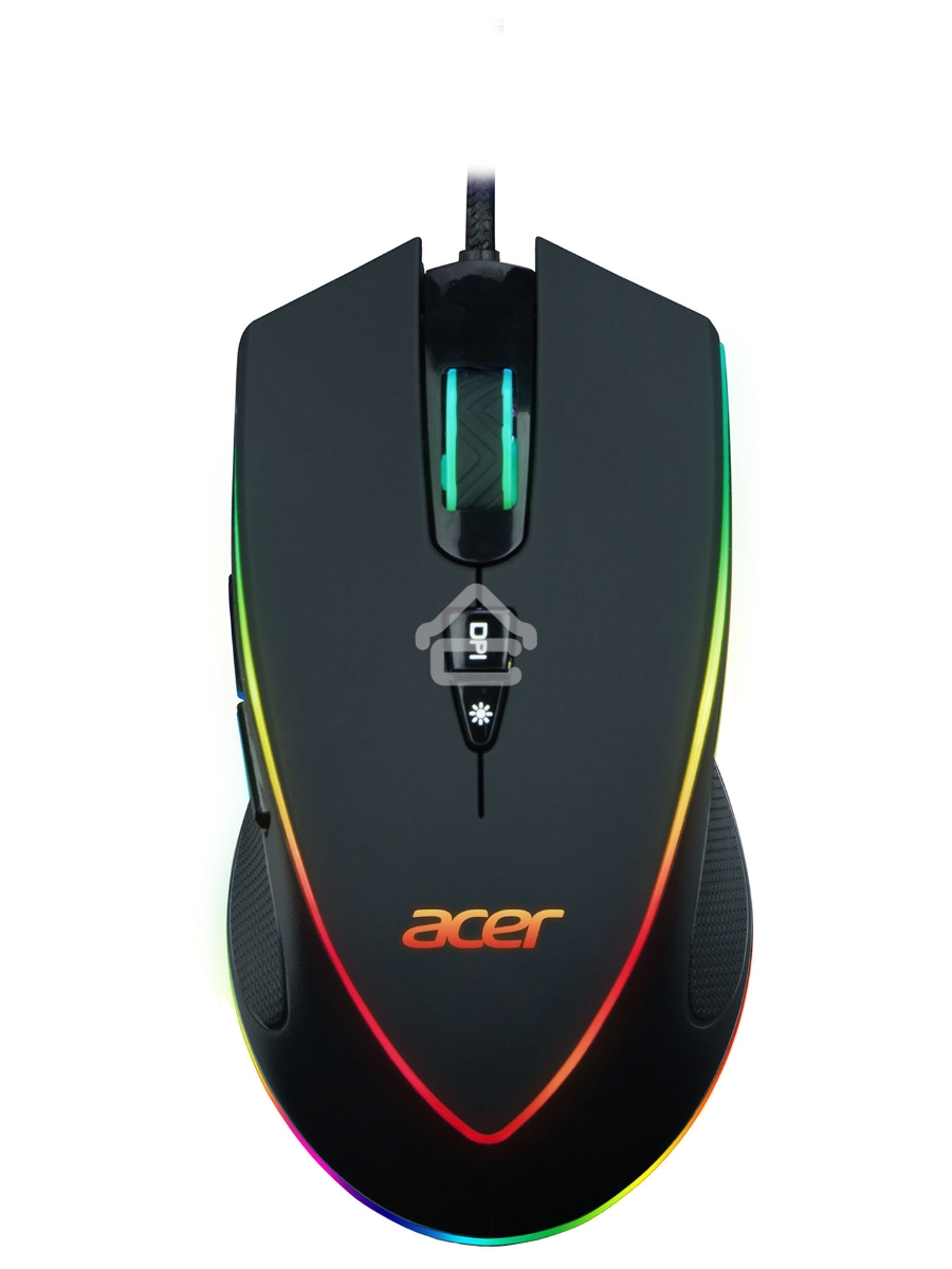 Мышь проводная Acer OMW131 черный, 6400 dpi, USB, кнопки - 7