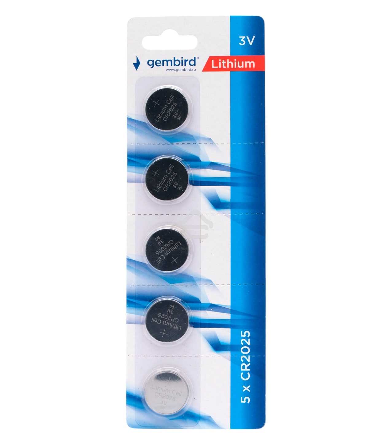 Батарейки литиевые Gembird Gb-CR2025-5B, тип CR2025, 5шт, блистер