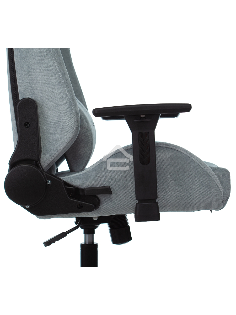 Кресло игровое Knight N1 Fabric серо-голубой Light-28 с подголов. крестовина металл