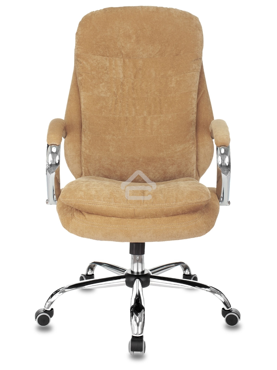 Кресло руководителя Бюрократ T-9950SL Fabric горчичный Velvet 73, крестовина металл хром