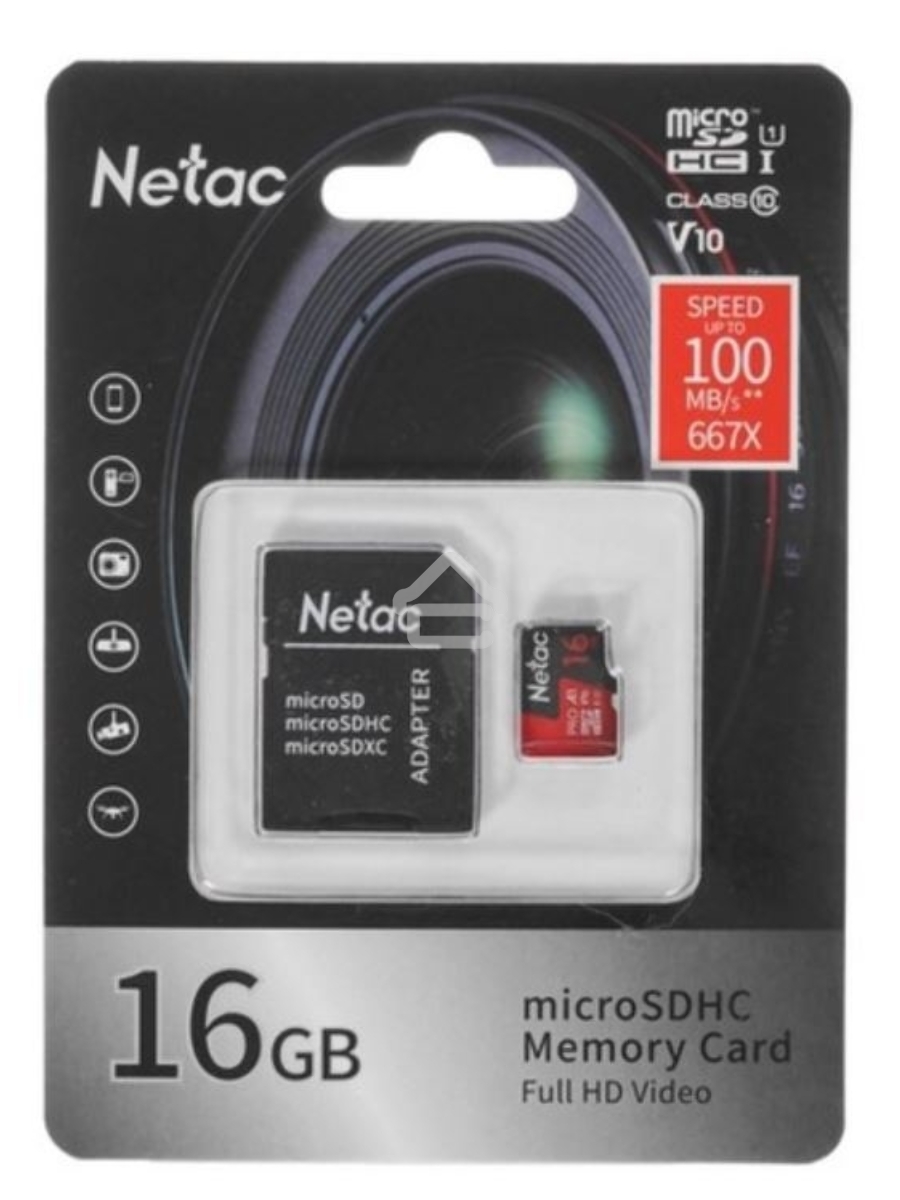 Флеш-накопитель NeTac Карта памяти Netac MicroSD card P500 Extreme Pro 16GB, retail version w/SD adapter