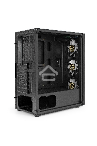 Корпус Miditower ExeGate EVO-8227 (ATX, без БП, 2*USB+1*USB3.0+HD Audio, черный, 3 вент. с RGB подсветкой, боковая панель - закаленное стекло)