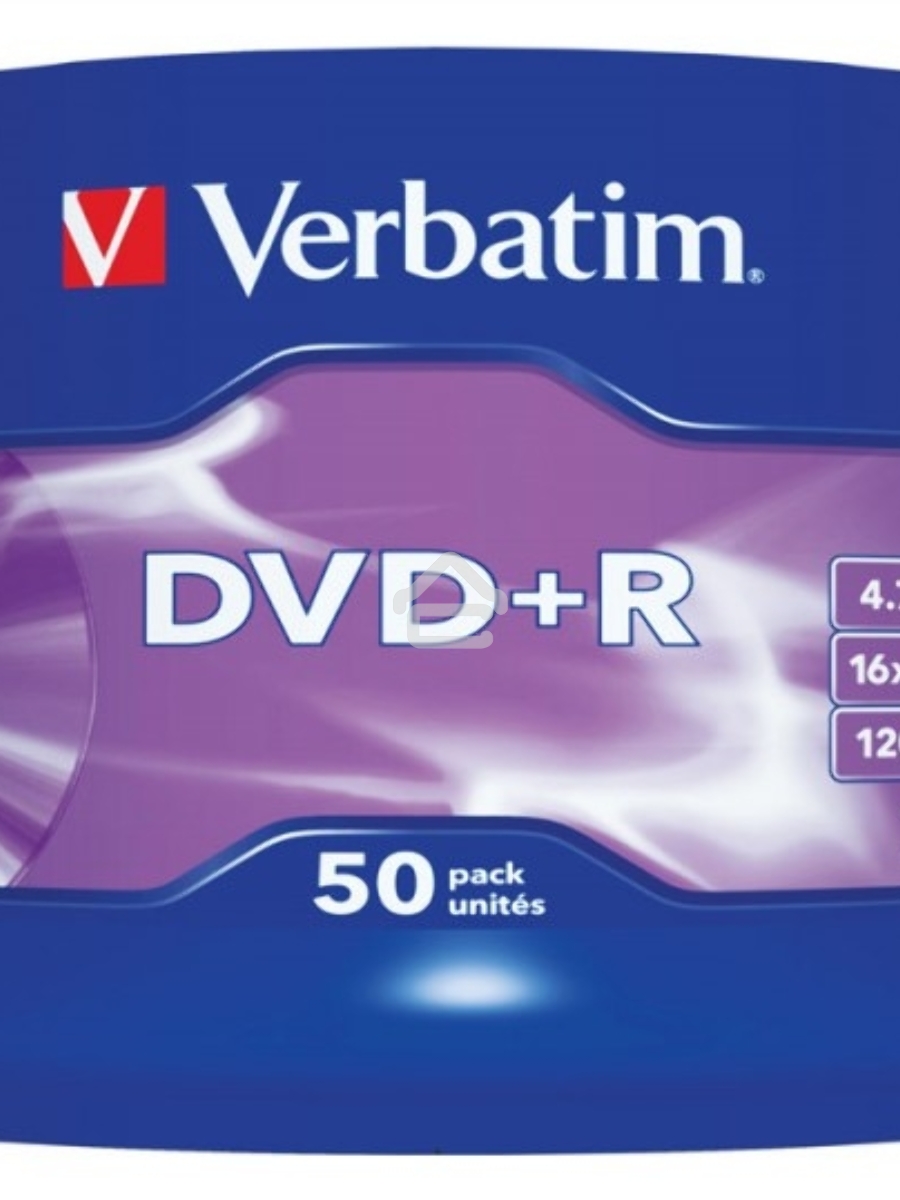 Диск DVD+R Verbatim 4.7Gb 16x Cake Box (50шт) (43550)