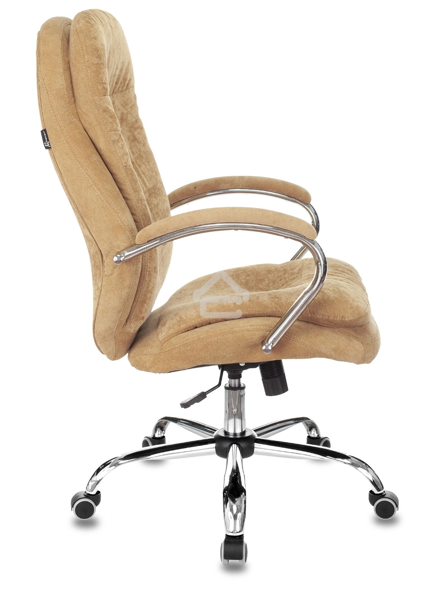 Кресло руководителя Бюрократ T-9950SL Fabric горчичный Velvet 73, крестовина металл хром