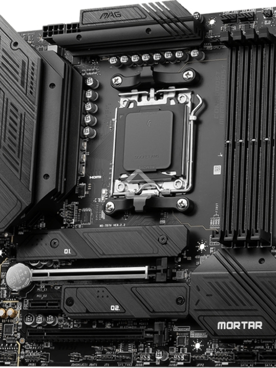 Материнская плата MSI MAG B650M MORTAR WIFI, AM5, AMD B650, 4xDDR5, 6xSATA, 2xM.2, 1xPCI-E 4.0 x16, 1xPCI-E 4.0 x4, 1xHDMI, 1xDP, 1x2.5Gb LAN, 3xUSB 3.2 Gen 2, 4xUSB 3.2 Gen 1, 1xUSB-C 3.2 Gen 2x2, 5x3.5мм аудио, 7.1, Micro-ATX