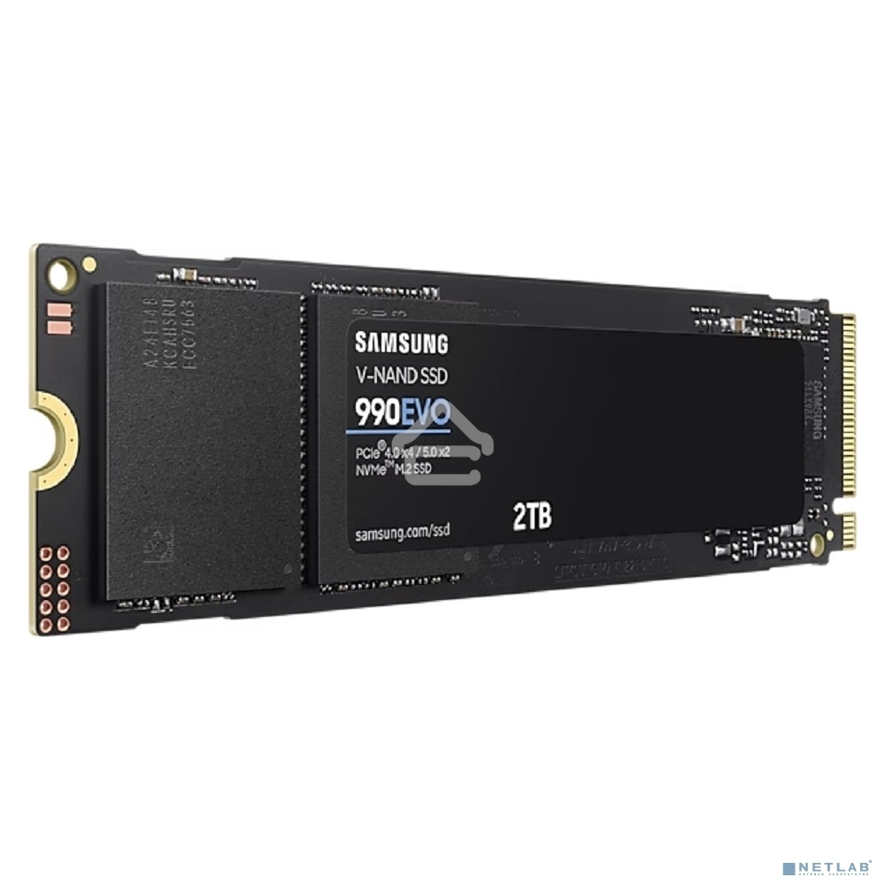 Накопитель SSD Samsung 990 EVO, 2000Gb, PCIe 4.0 x4, M.2 2280, NVMe, R/W 5000/4200