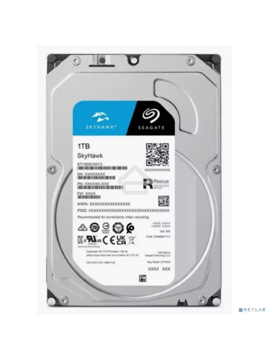 Жесткий диск Seagate SATA-III 1TB ST1000VX013 Video Skyhawk (5400rpm) 256Mb 3.5