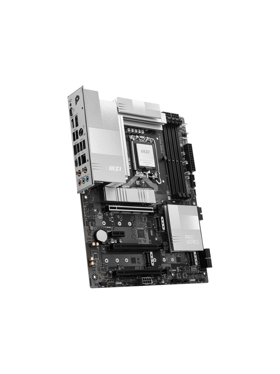 Материнская плата MSI PRO Z890-P WIFI, LGA 1851, Intel Z890, 4xDDR5, 4xSATA, 4xM.2, 1xPCIe 5.0 x16, 2xPCIe 4.0 x4, 1xPCIe 3.0 x1, 1xHDMI, 1xDP, 1xUSB-C Thunderbolt 4, 1xUSB-C 3.2 Gen 2, 1x 5Gb LAN, 2xUSB-A 3.2 Gen 1, 1xUSB-A 3.2 Gen 2, 4xUSB-A 2.0, 3x3.5 