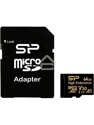 Флеш карта microSD 64GB Silicon Power  microSDHC Class 10 UHS-I A1 V30 U3 (SD адаптер) 100MB/s