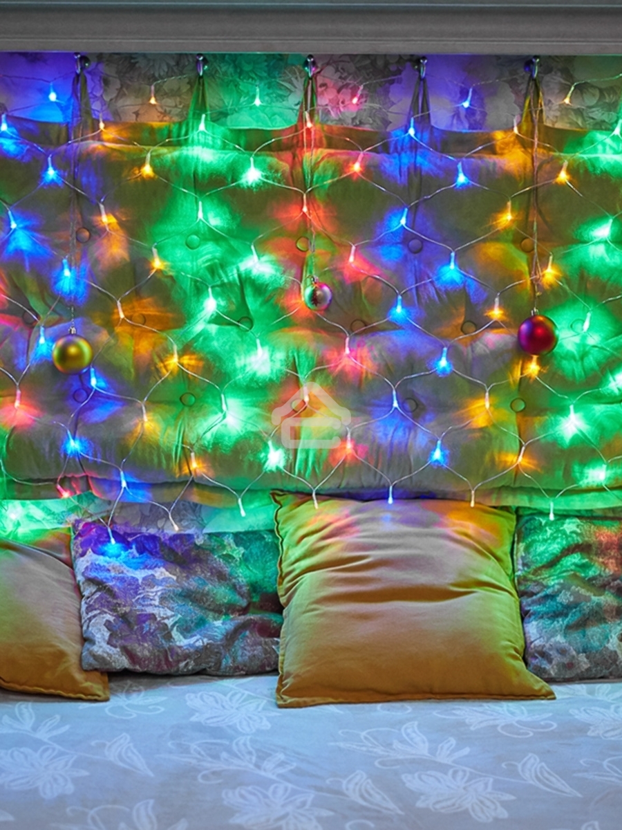 Новогодние светоукрашения NEON-NIGHT (215-119-6) Гирлянда-сеть {LED 1х1.5 мМуЛЬТИ с контроллером, 240В}
