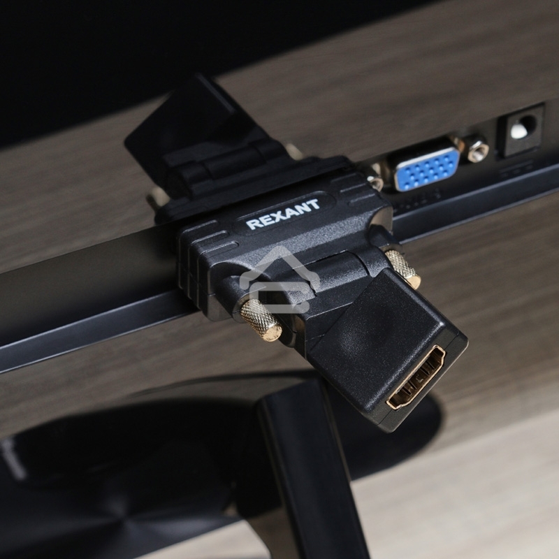 Переходник штекер Rexant DVI-D - гнездо HDMI, поворотный