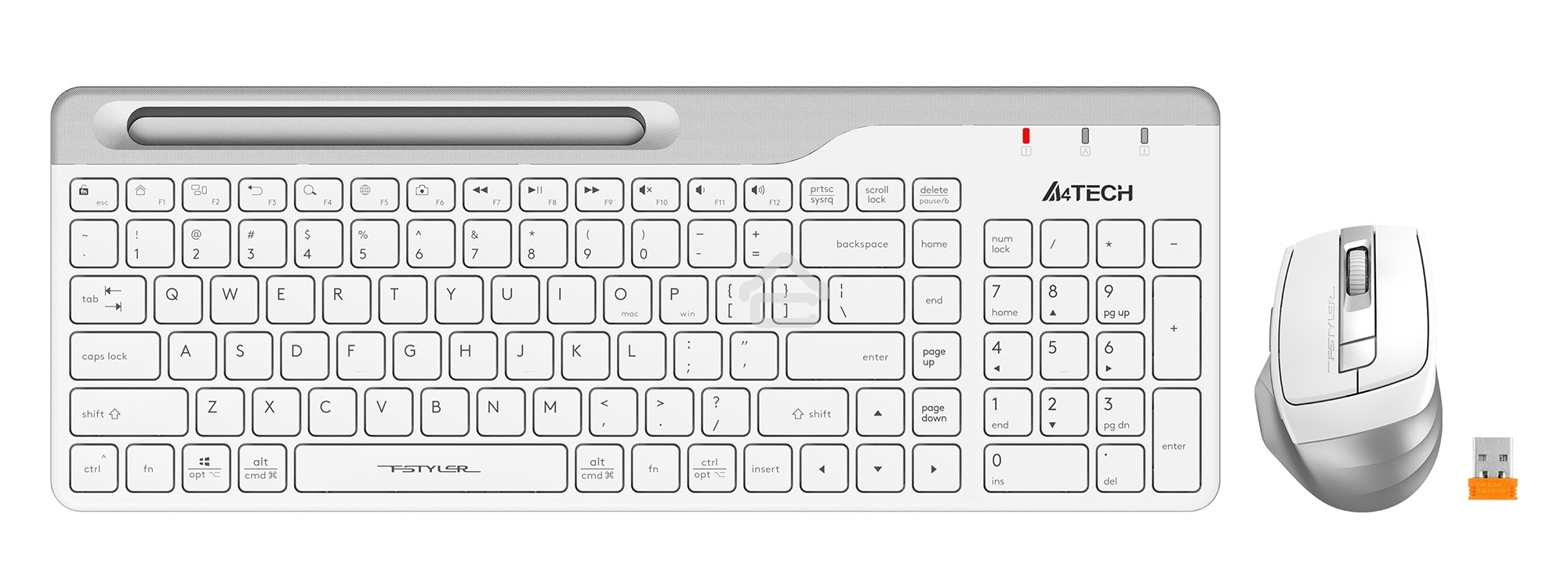 Клавиатура + мышь A4Tech Fstyler FB2535C клав:белый/серый мышь:белый/серый USB беспроводная Bluetooth/Радио slim