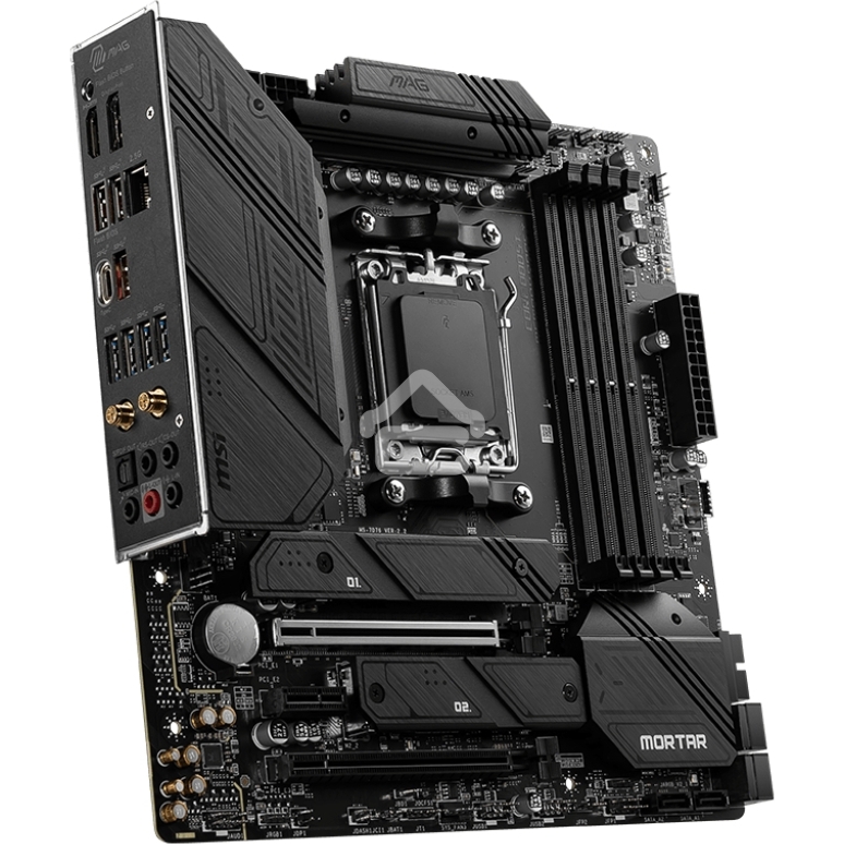 Материнская плата MSI MAG B650M MORTAR WIFI, AM5, AMD B650, 4xDDR5, 6xSATA, 2xM.2, 1xPCI-E 4.0 x16, 1xPCI-E 4.0 x4, 1xHDMI, 1xDP, 1x2.5Gb LAN, 3xUSB 3.2 Gen 2, 4xUSB 3.2 Gen 1, 1xUSB-C 3.2 Gen 2x2, 5x3.5мм аудио, 7.1, Micro-ATX