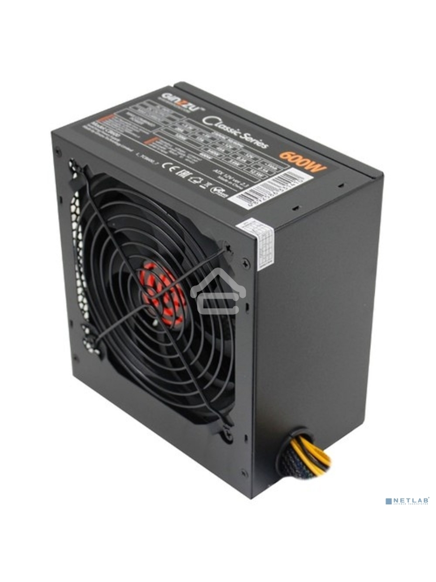Блок питания Ginzzu CB600, 600Вт, 120мм, черный