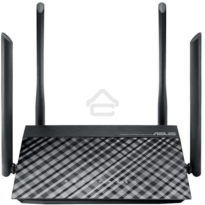 Маршрутизатор беспроводной Asus RT-AC1200 10/100BASE-TX черный (Dual Band)
