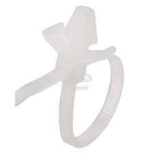 Хомут-стяжкa нейлоновая с крепежным пистоном Rexant 100x2,5 мм, ø2,4 мм, белая, упаковка 100 шт.
