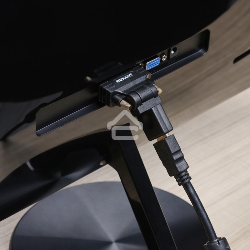 Переходник штекер Rexant DVI-D - гнездо HDMI, поворотный