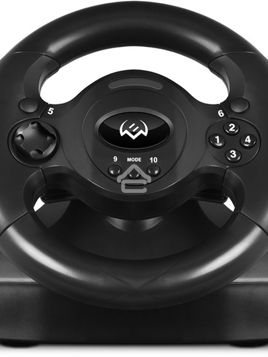 Руль SVEN GC-W300 (педали, вибро, лепестки, D-pad, 10 кл, резин. вставки, PC, цифр. и аналог.