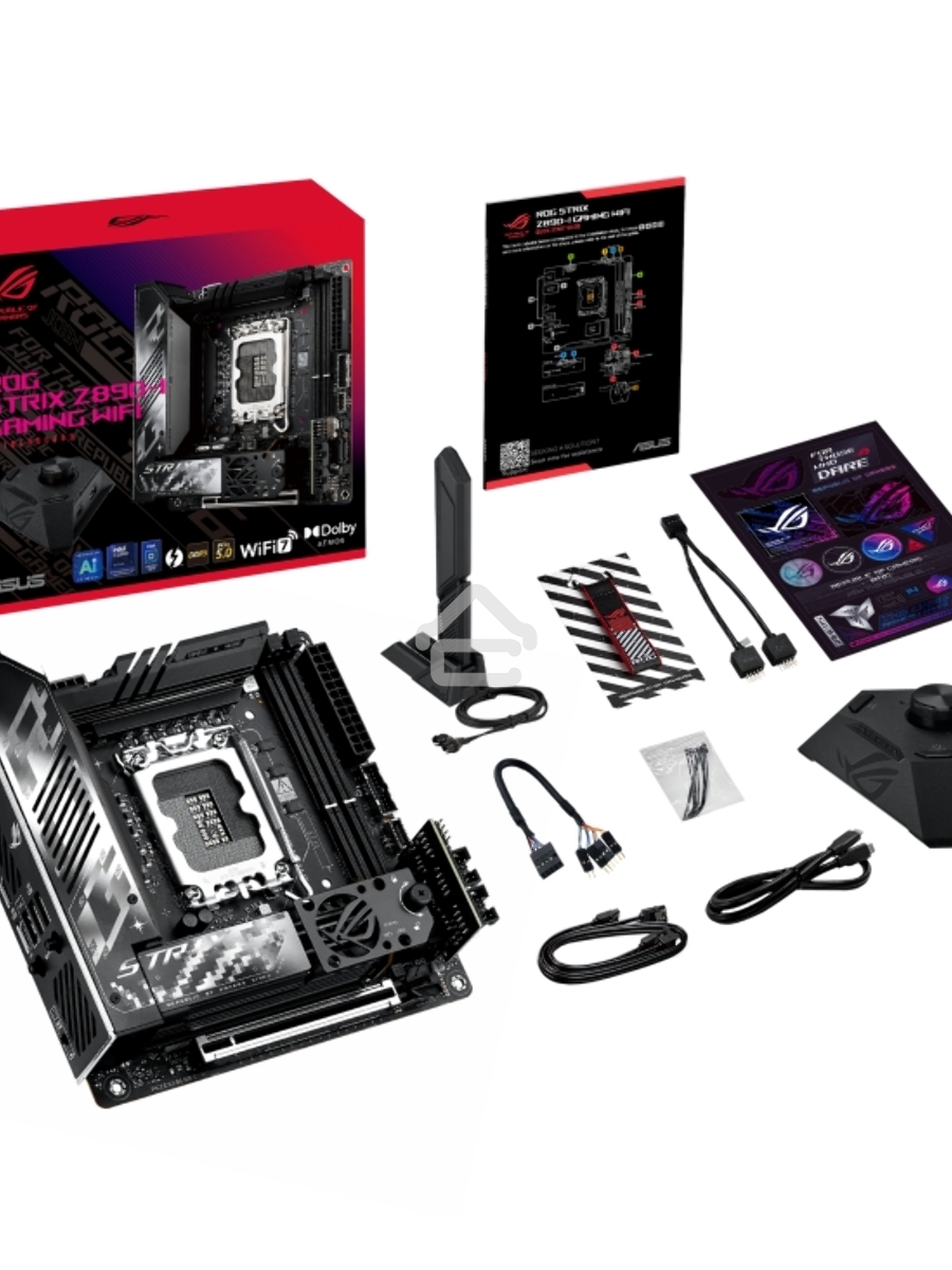 Материнская плата ASUS ROG STRIX Z890-I GAMING WIFI, LGA1851, Intel Z890, 2xDDR5, 2xSATA, 2xM.2, 1xPCI-E 5.0 x16, 1xHDMI, 2xThunderbolt 4, 1x2.5Gb LAN, 9xUSB-A, 1xUSB-C, 5.1, Mini-ITX