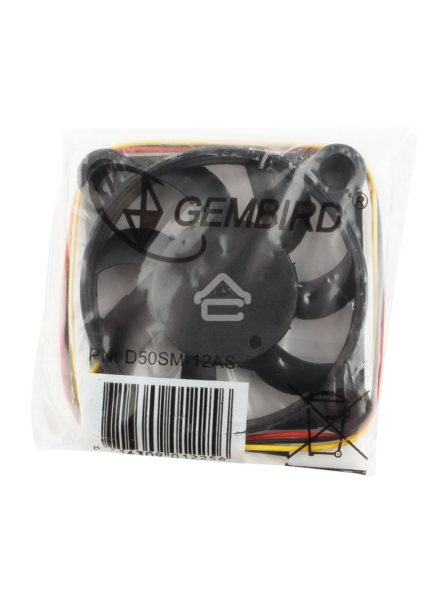 Вентилятор Gembird D50SM-12AS черный 50мм 4500rpm 24db 3-pin 827