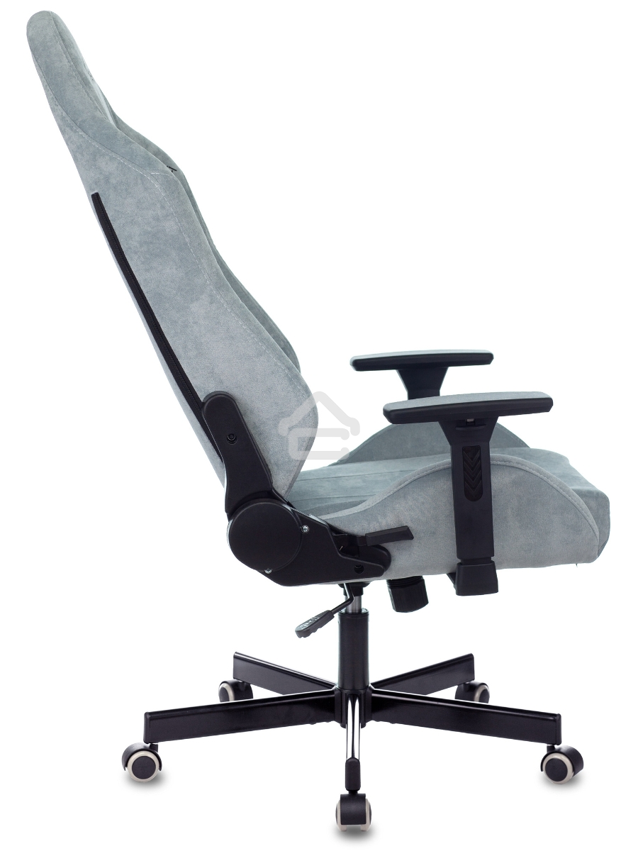 Кресло игровое Knight N1 Fabric серо-голубой Light-28 с подголов. крестовина металл