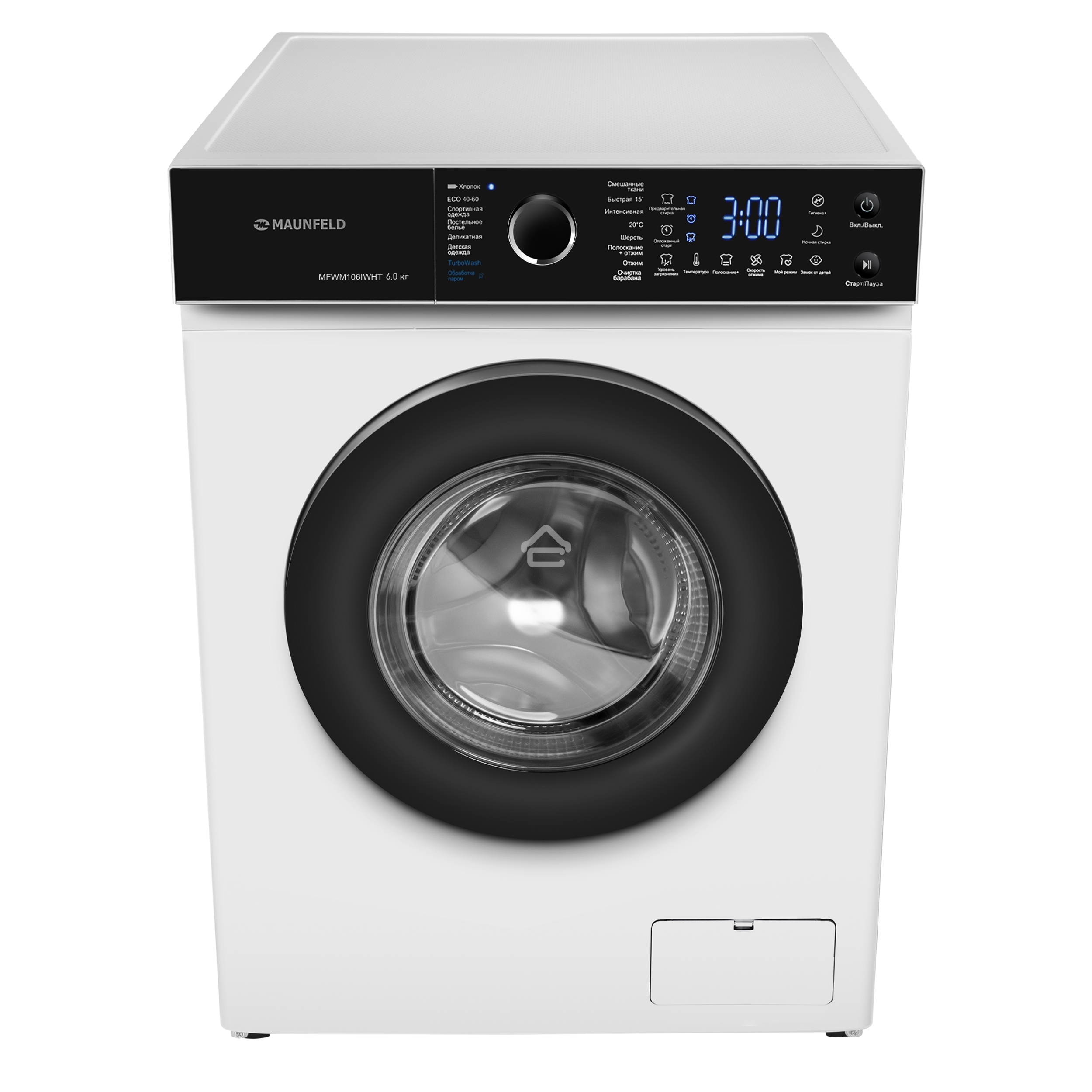 Стиральная машина Maunfeld MFWM106IWHT белый, фронтальная загрузка 6 кг, 1000 об/мин, класс А+++