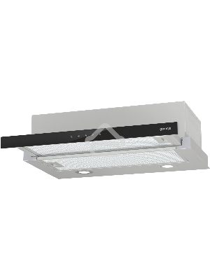 Встраиваемая вытяжка Gorenje TH64E3SGB, ширина 60 см, сенсорное управление, отвод и рециркуляция, 350 м3/ч, черный цвет