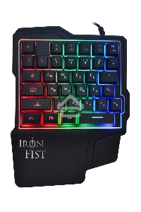 Игровой блок Oklick 701G IRON FIST черный USB for gamer LED (подставка для запястий)