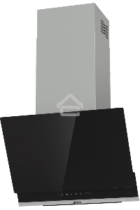 Вытяжка наклонная Gorenje WHI649X21P, 740 м2/ч, 250 Вт, режимы - отвод, циркуляция, ширина 60 см, нержавеющая сталь, черное стекло