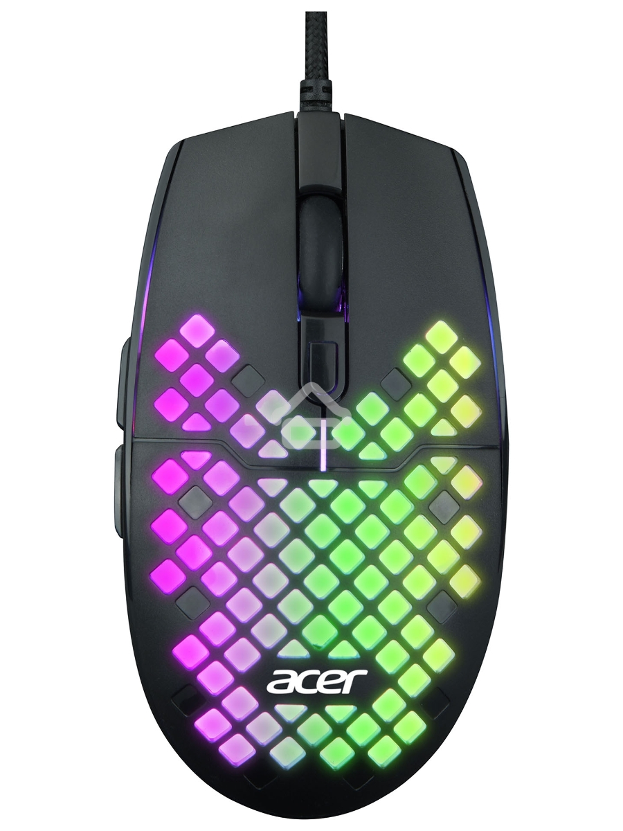 Мышь проводная Acer OMW134 черный, 3200 dpi, USB, кнопки - 6